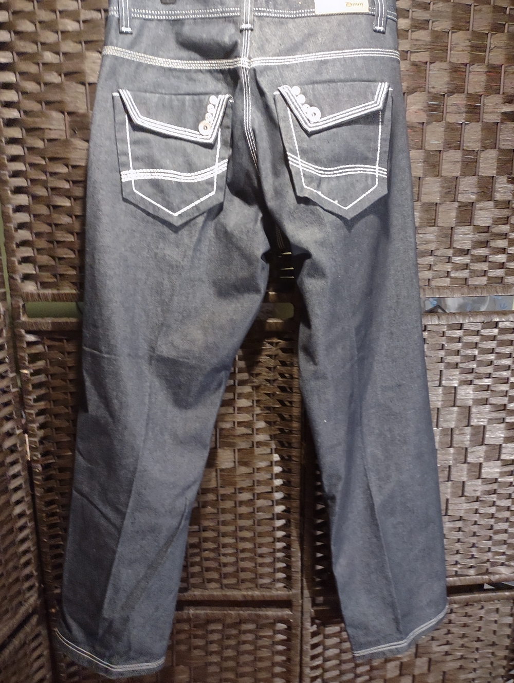 Dmar Men's Y2K Black Denim Jeans 34/32